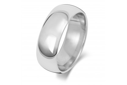 9ct White Gold Court 7mm Heavyweight Band